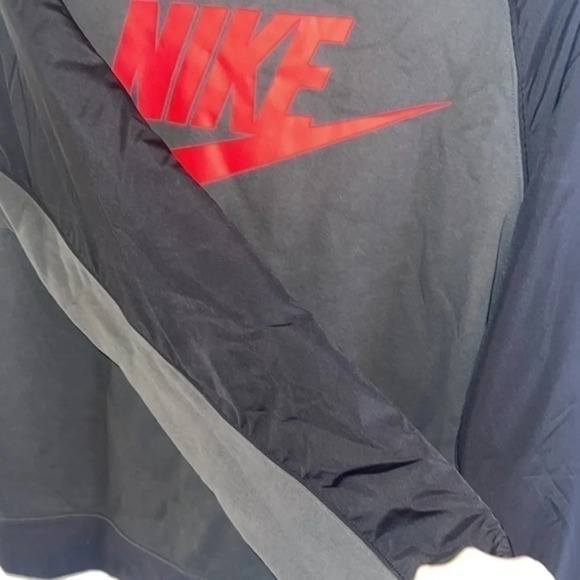 NIKE Gray & Red Fleece Pullover Sweatshirt - Picture 8 of 12